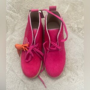 Zara Pink Lace Up Boots